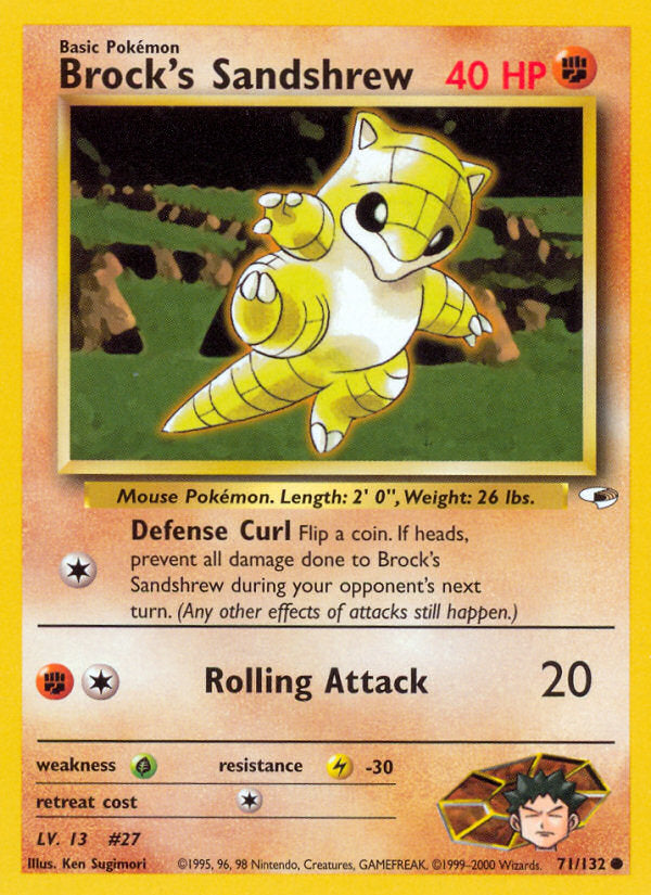 Gym Heroes Brock's Sandshrew #71/132 unlimited